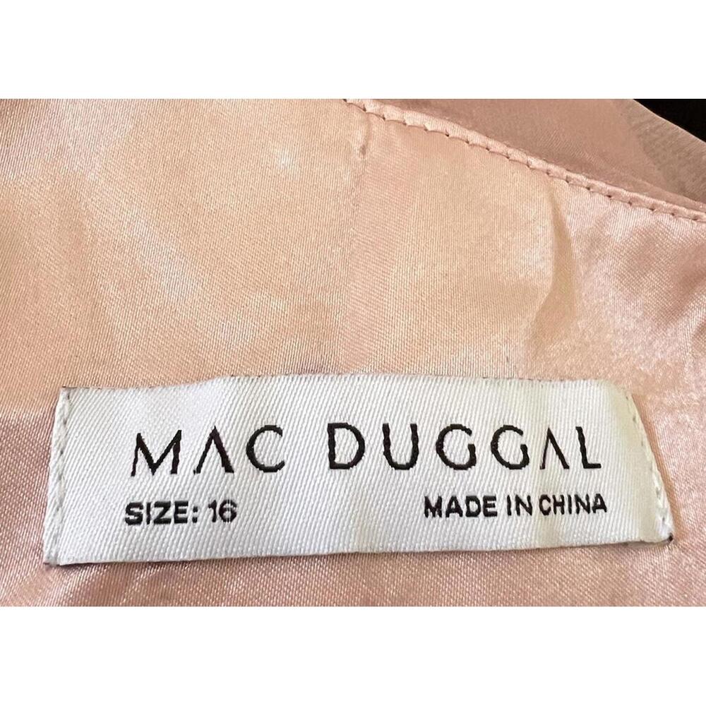 New Mac Duggal ROSETTE ONE SHOULDER Floral Appliqued Formal Dress Rose 16 $498 - Picture 8 of 9